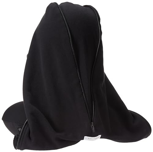 SilkSerenity Hooded Neck Pillow by PlanelyLaid: Inflatable Comfort with Silk Elegance